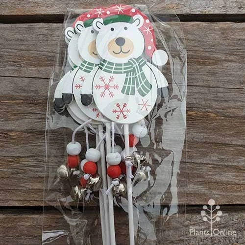 Wooden Polar Bear Picks - Pack Of 4 2 Wooden Polar Bear Picks - Pack Of 4 - Image 2