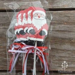 Wooden Santa Picks - Pack Of 4 5 Wooden Santa Picks - Pack Of 4 -Plant Seed Store santa pick closeup